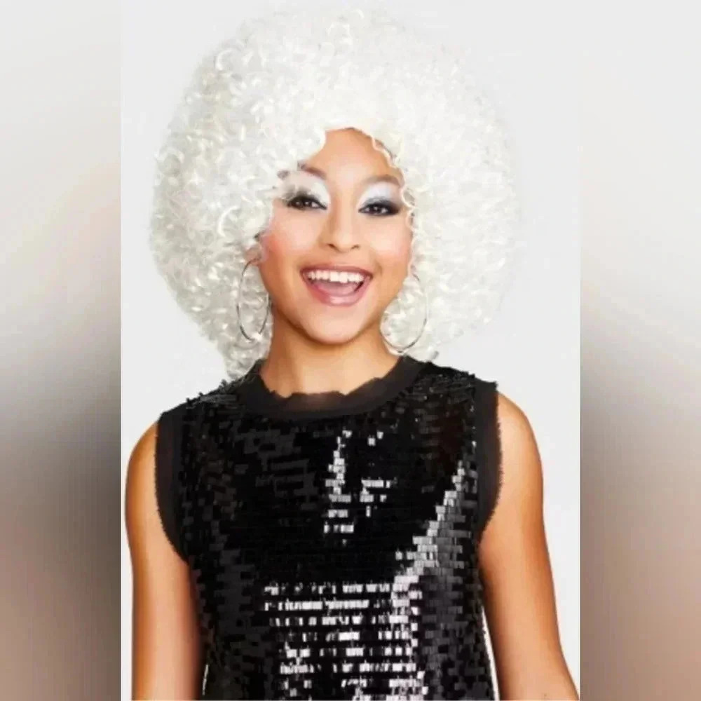 Hyde and‎ Eek Boutique Adult White Curly Diva Wig One Size New